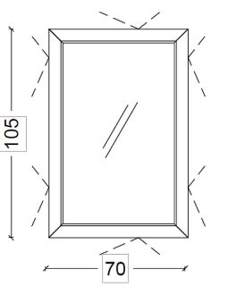 Зеркало с подсветкой Armadi Art Dolce 567-CP 70 см капучино